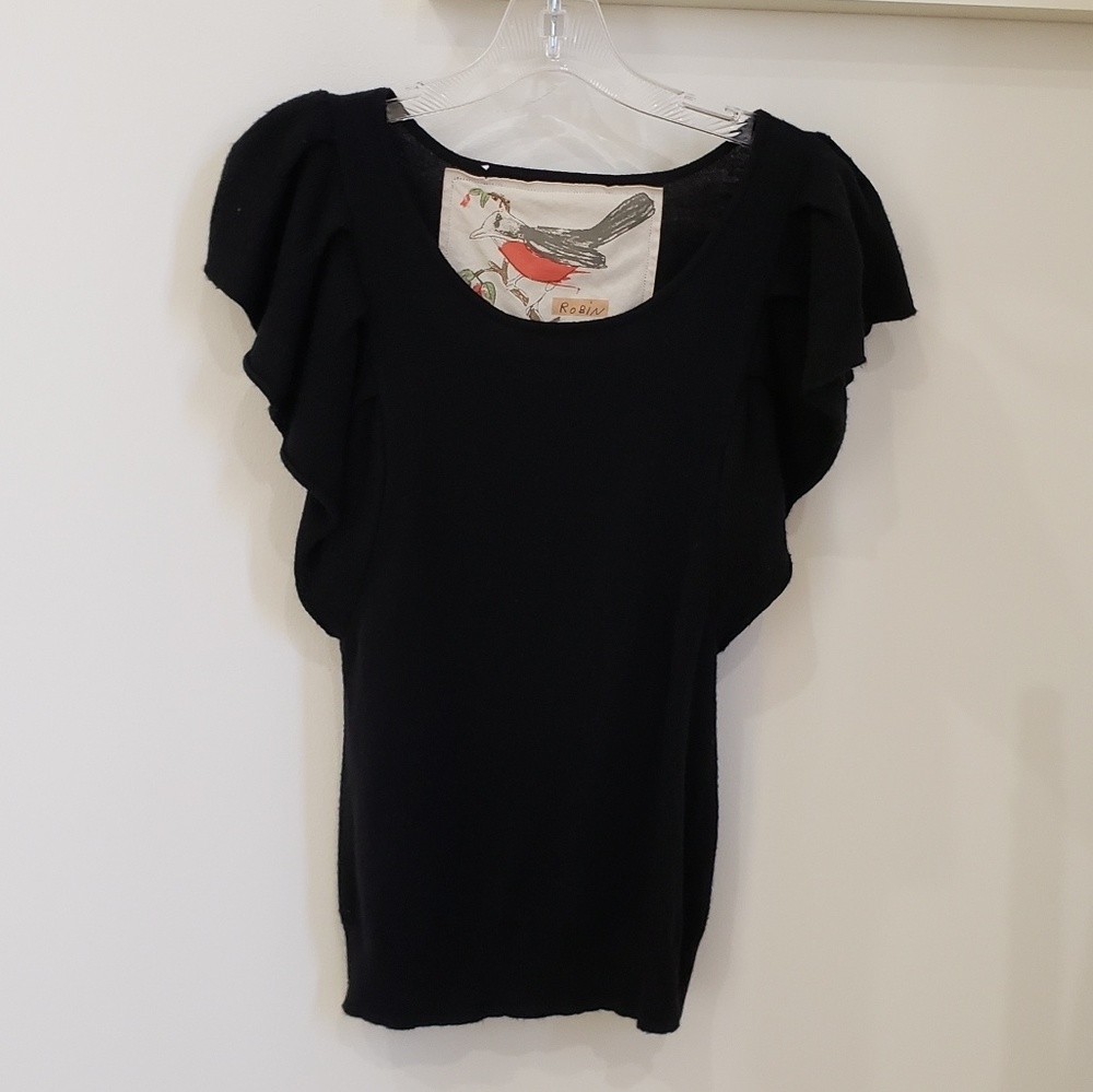 Anthropologie Ruffled Sweater Top